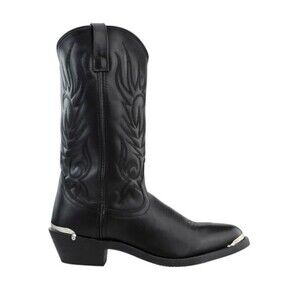 Laredo McComb Men's Black Leather Boots Round Toe Pull On Western Style 9.5 D